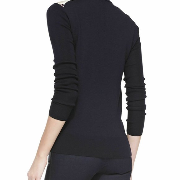 Tory Burch Etty Horse Pony Print Silk & Wool Lightweight Sweater Medium H11972 - Picture 6 of 12